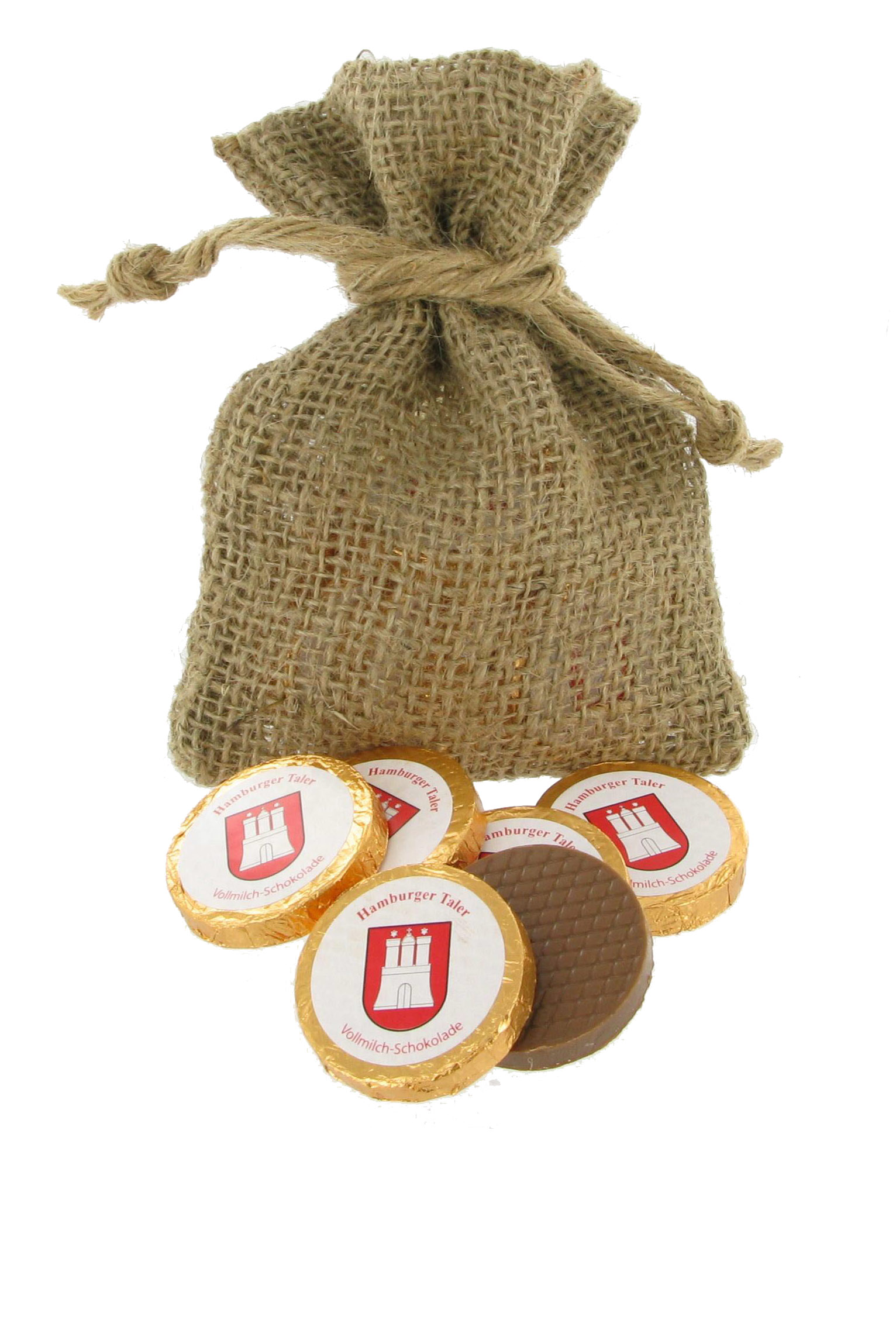 Hamburger Schokoladentaler im Jutesack