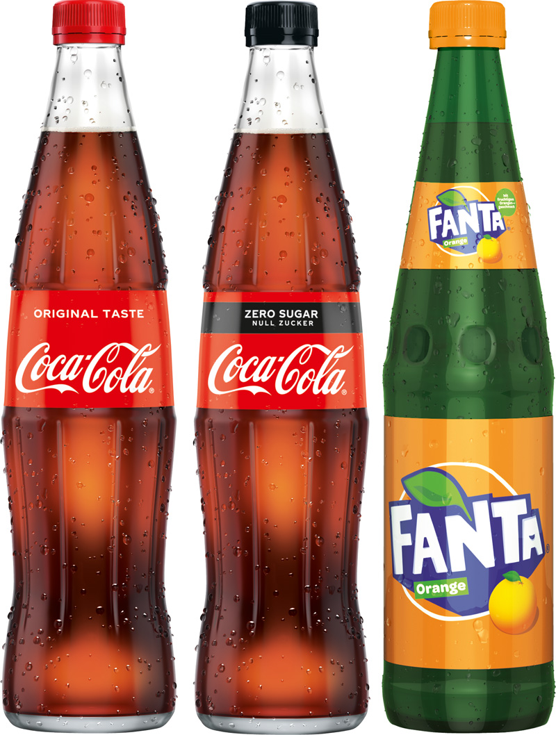 Coca Cola, Fanta, Sprite...20/0,4L GLAS 
