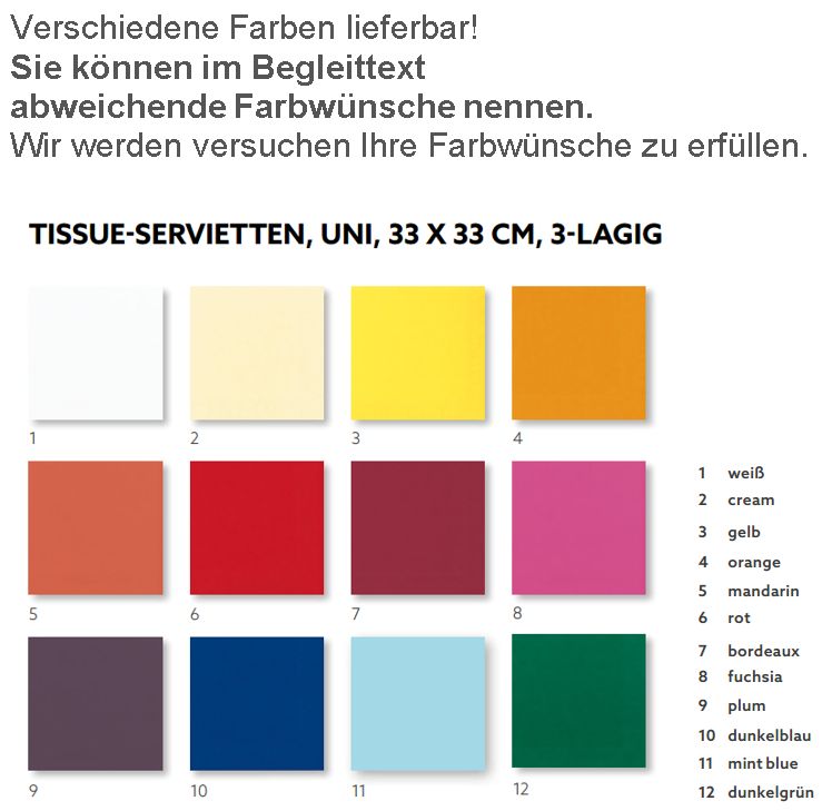Servietten Duni 250 Stück